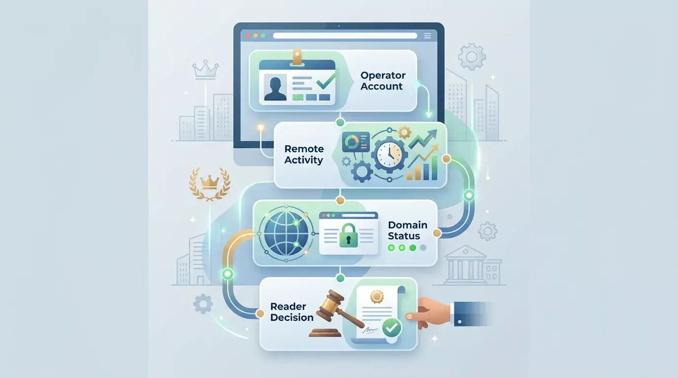 A regulator search flow shown as a clean checklist for UK casino verification